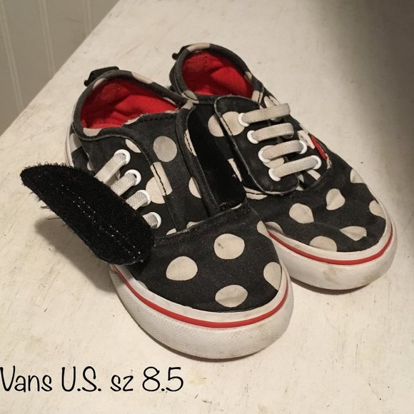 Polka dot toddler Vans US 8W with convenient velcro closure - Picture 1 of 2